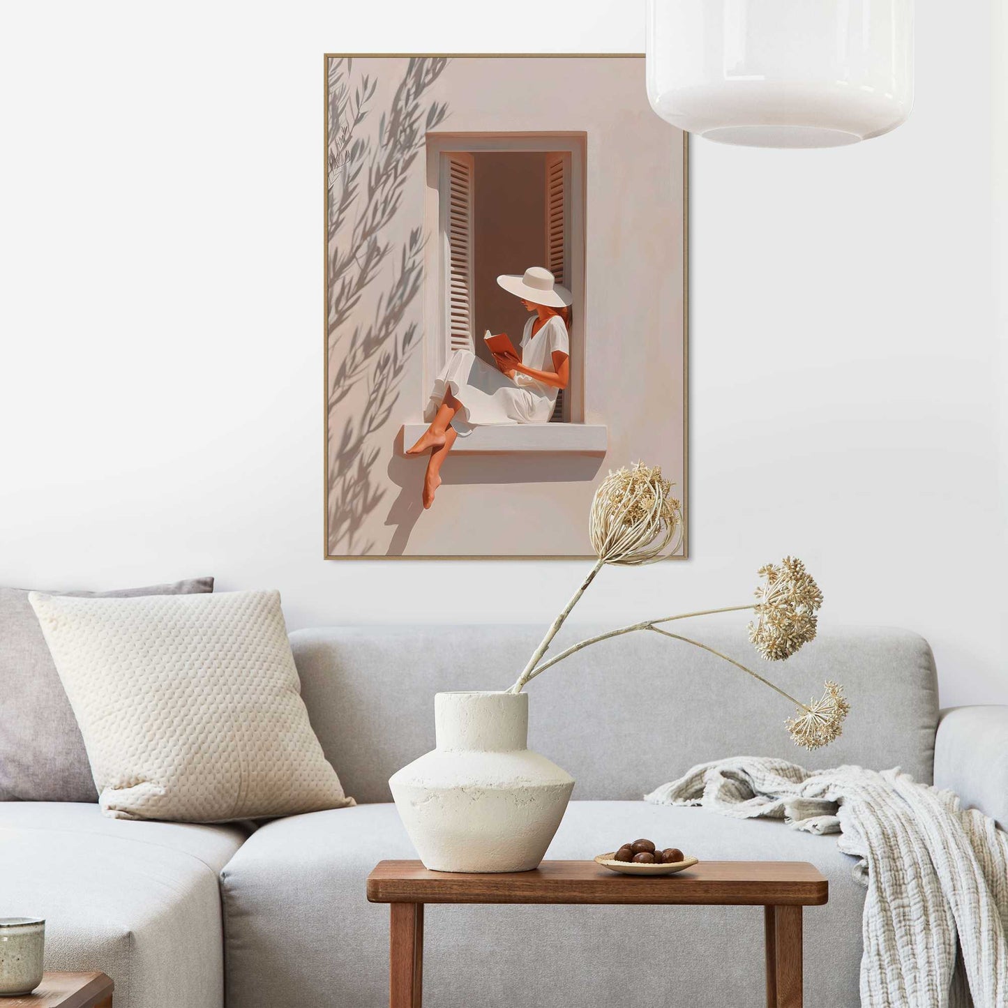 Framed Poster Quiet Reading 70x50