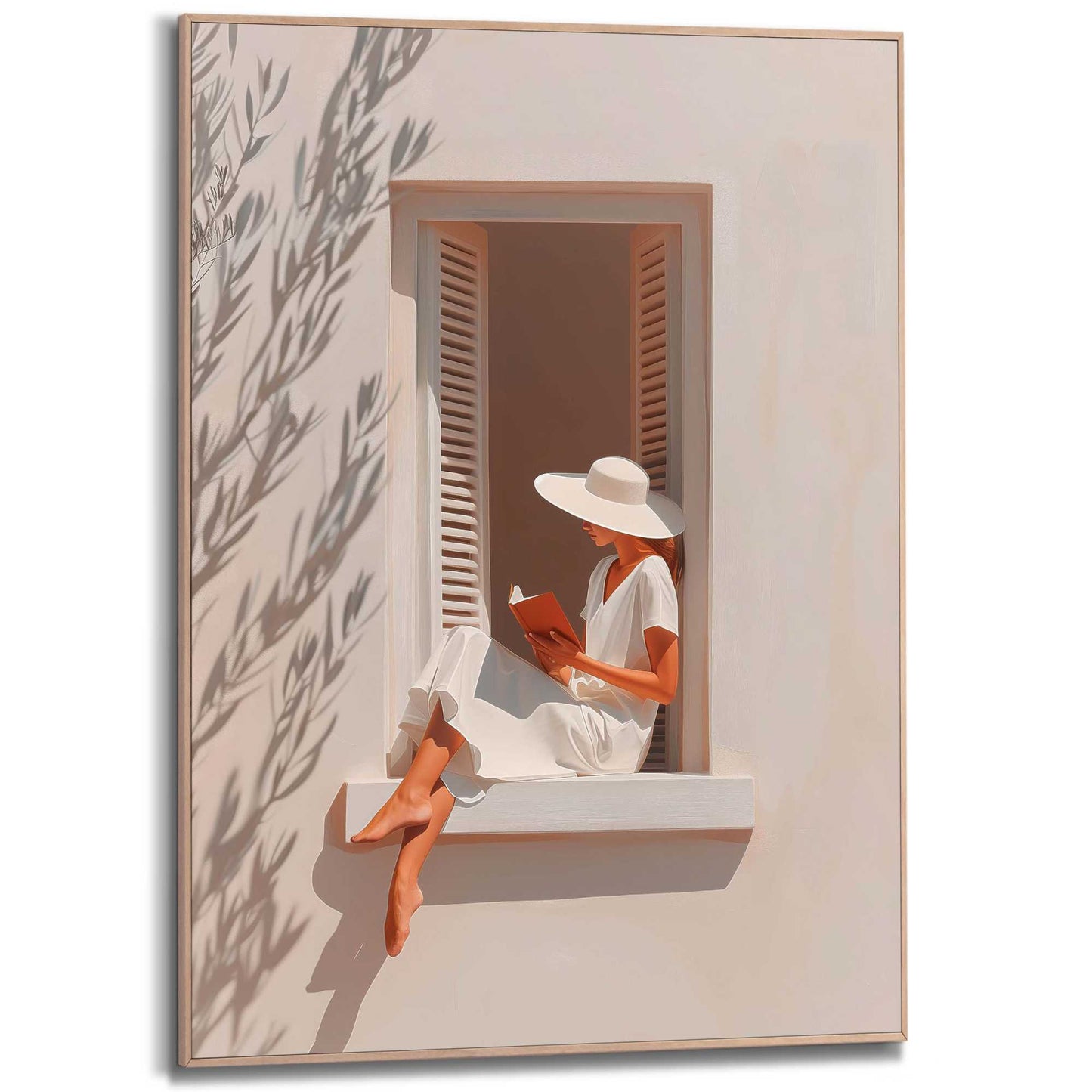Framed Poster Quiet Reading 70x50
