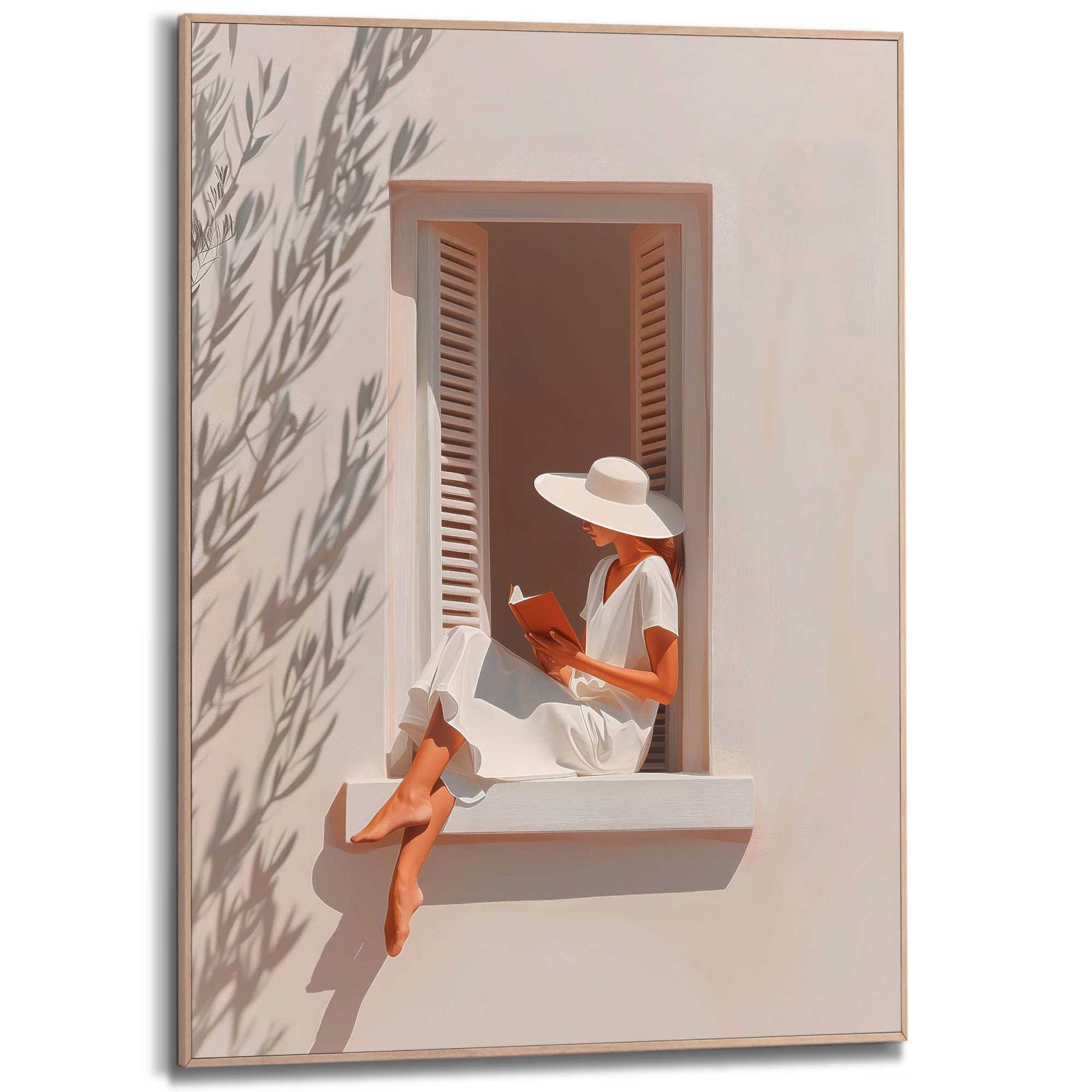 Framed Poster Quiet Reading 70x50
