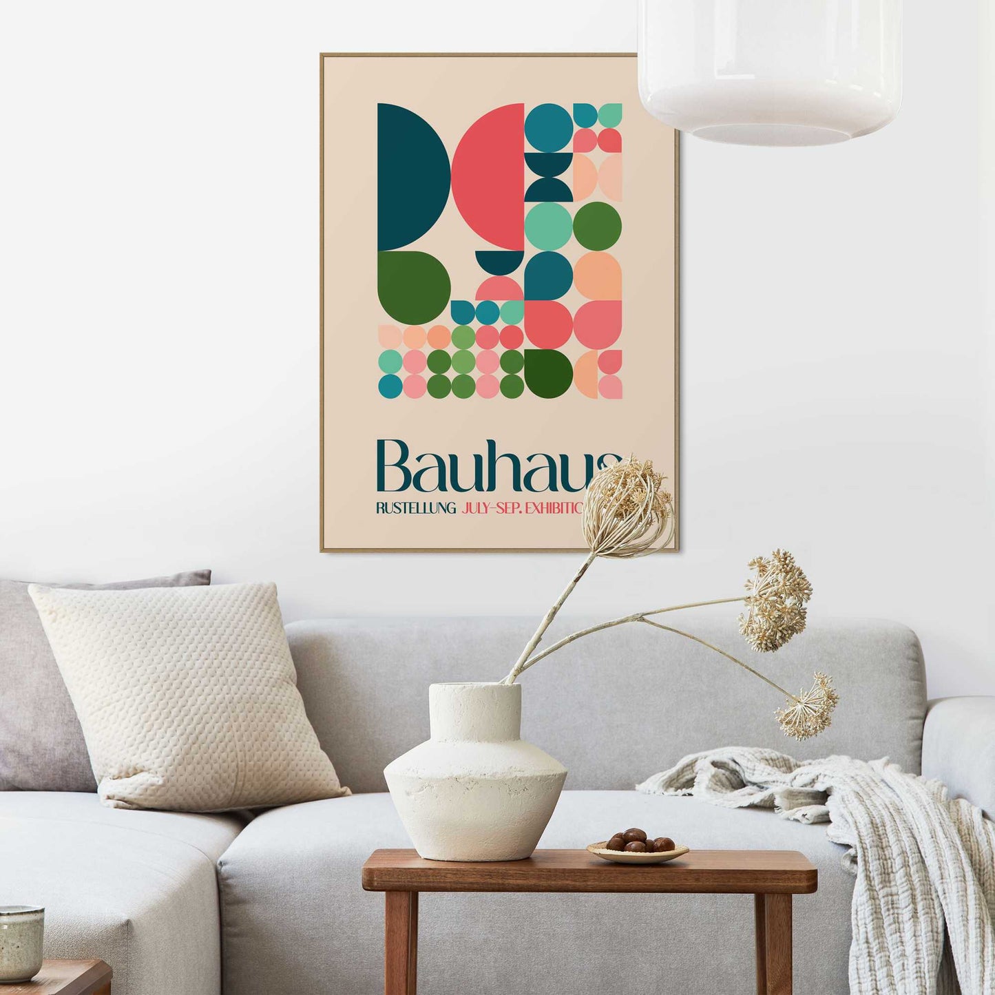 Framed Poster Bauhaus - Geometric Harmony 70x50