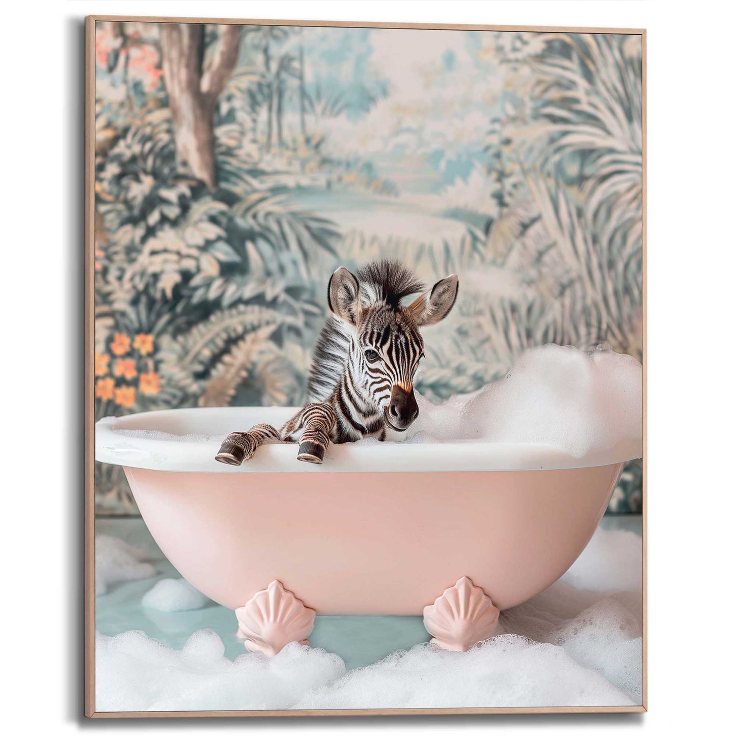 Framed Poster Zebra Spa Day 50x40