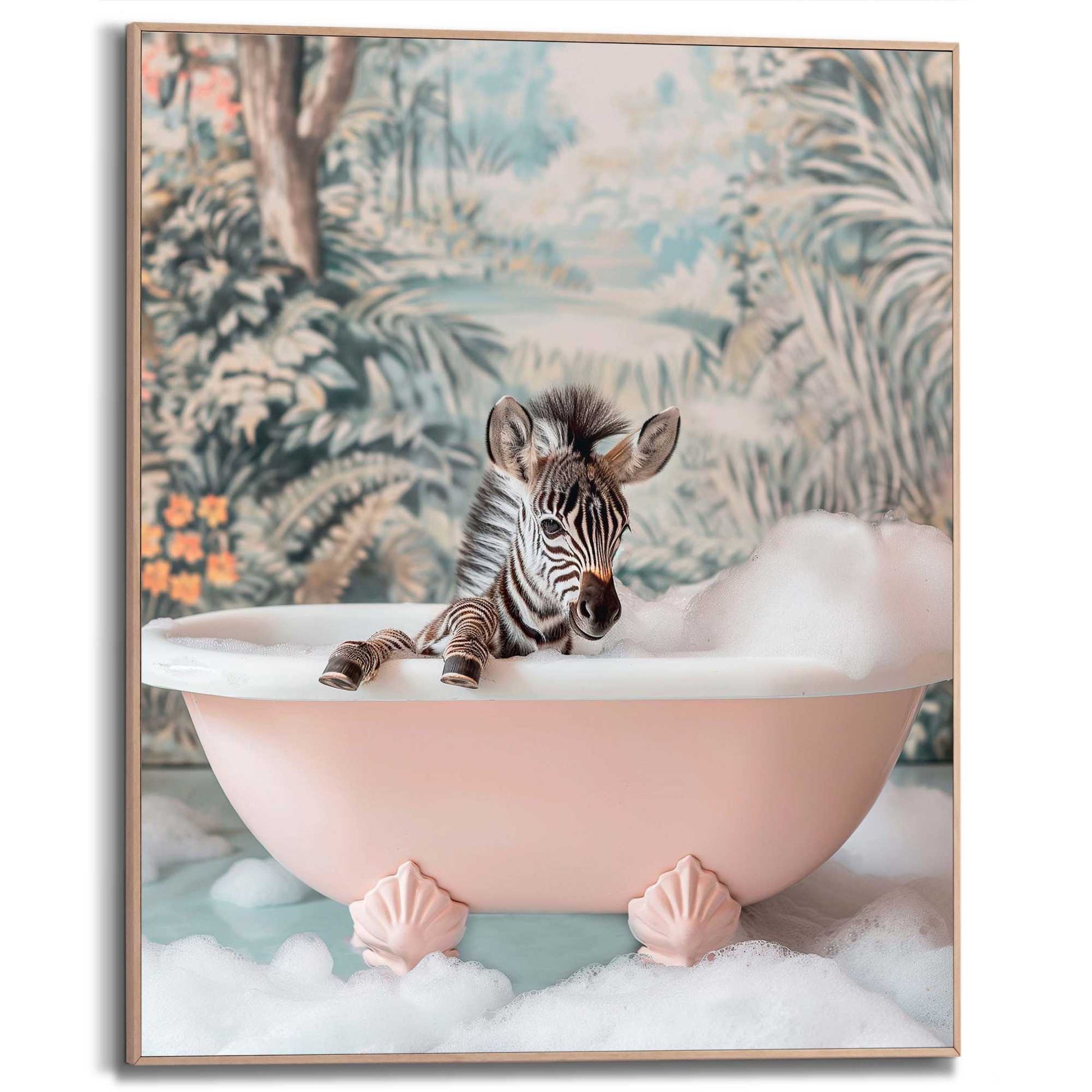 Framed Poster Zebra Spa Day 50x40