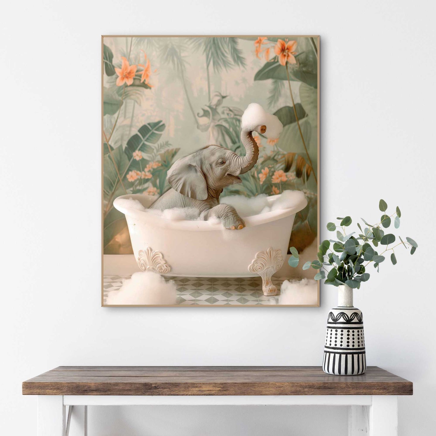 Framed Poster Elephant Spa Day 50x40
