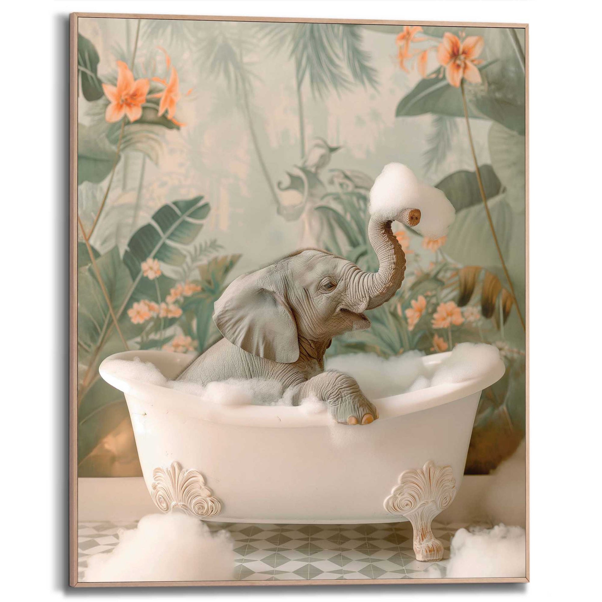 Framed Poster Elephant Spa Day 50x40