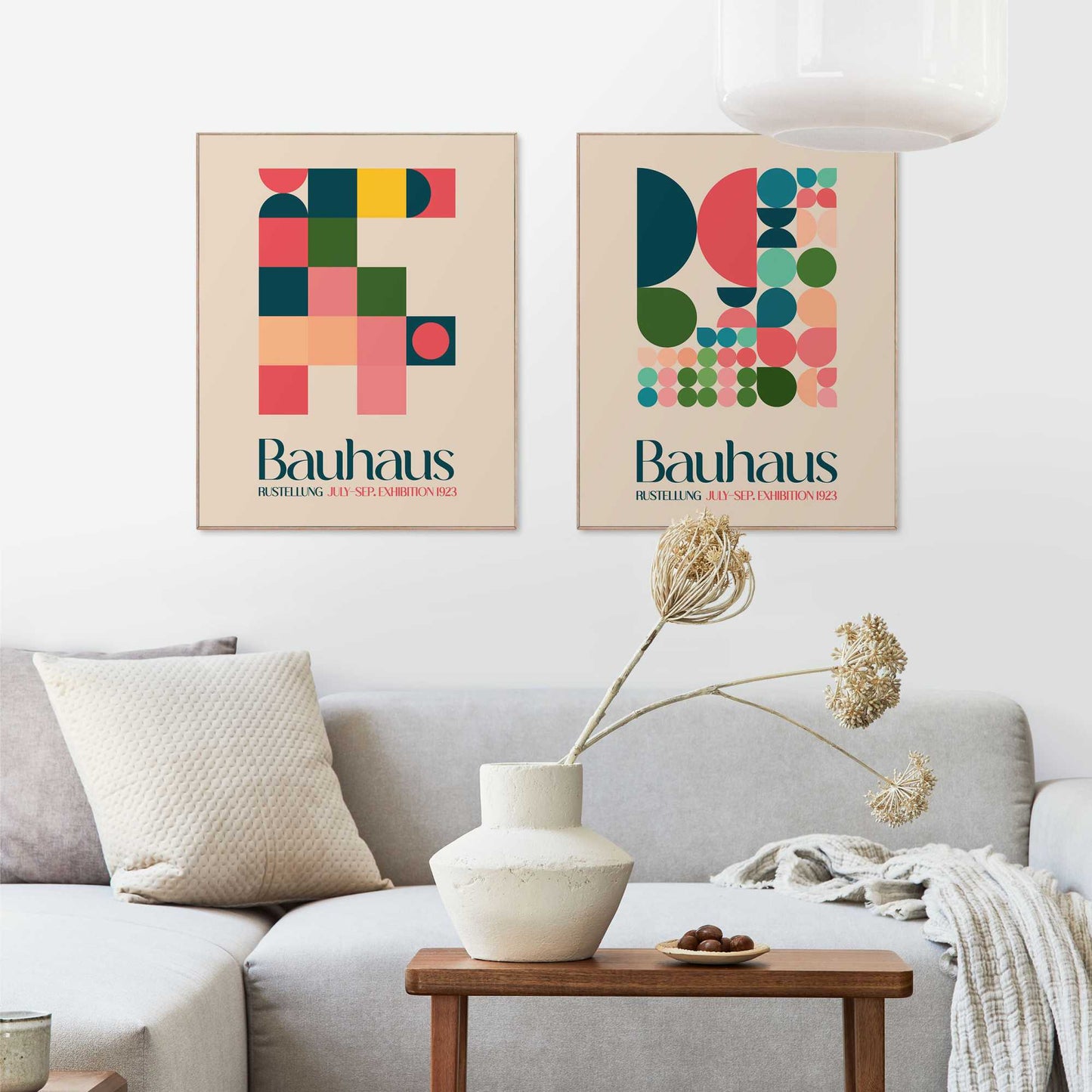 Framed Poster Bauhaus Geometric Set 50x40