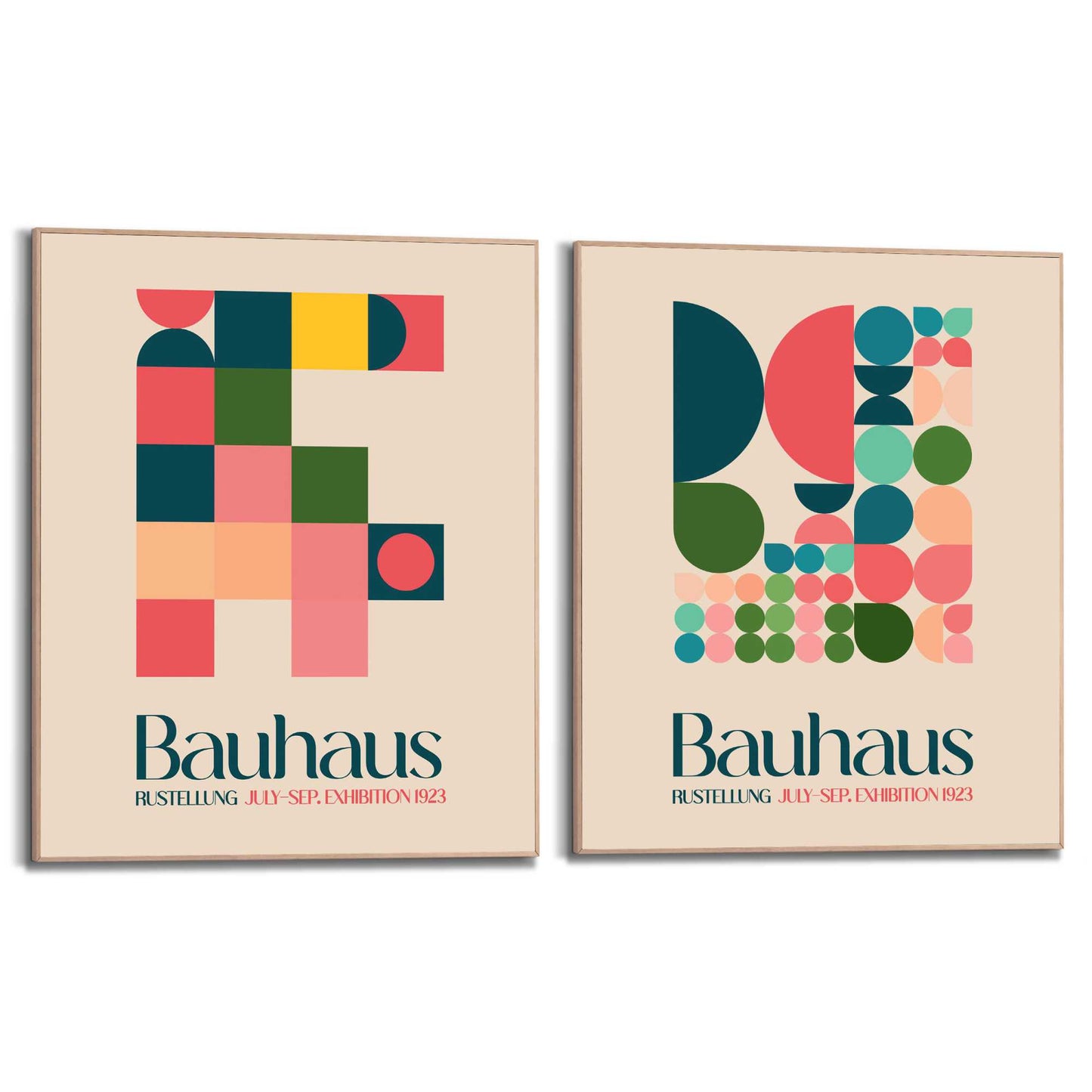 Framed Poster Bauhaus Geometric Set 50x40