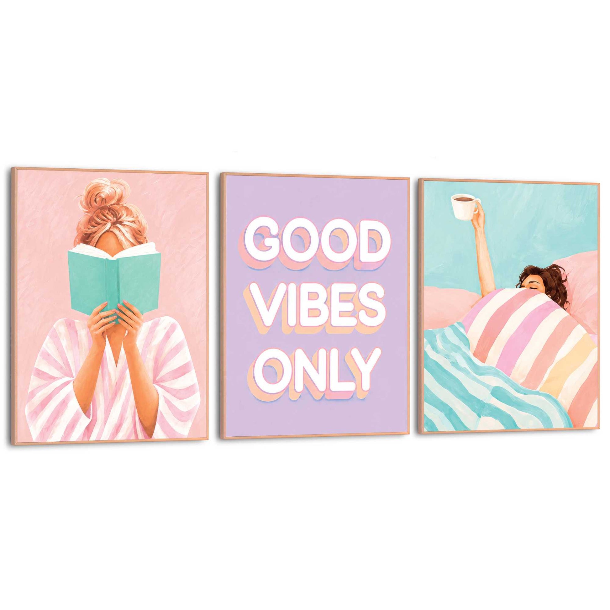 Framed Poster Good Vibes Only - Pastel 40x30