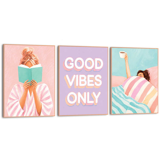 Framed Poster Good Vibes Only - Pastel 40x30