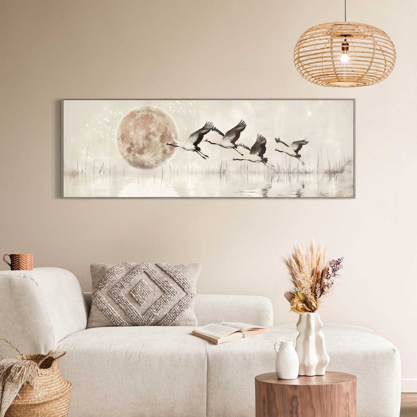 Wall Art Panel Moonlit Flight 40x120