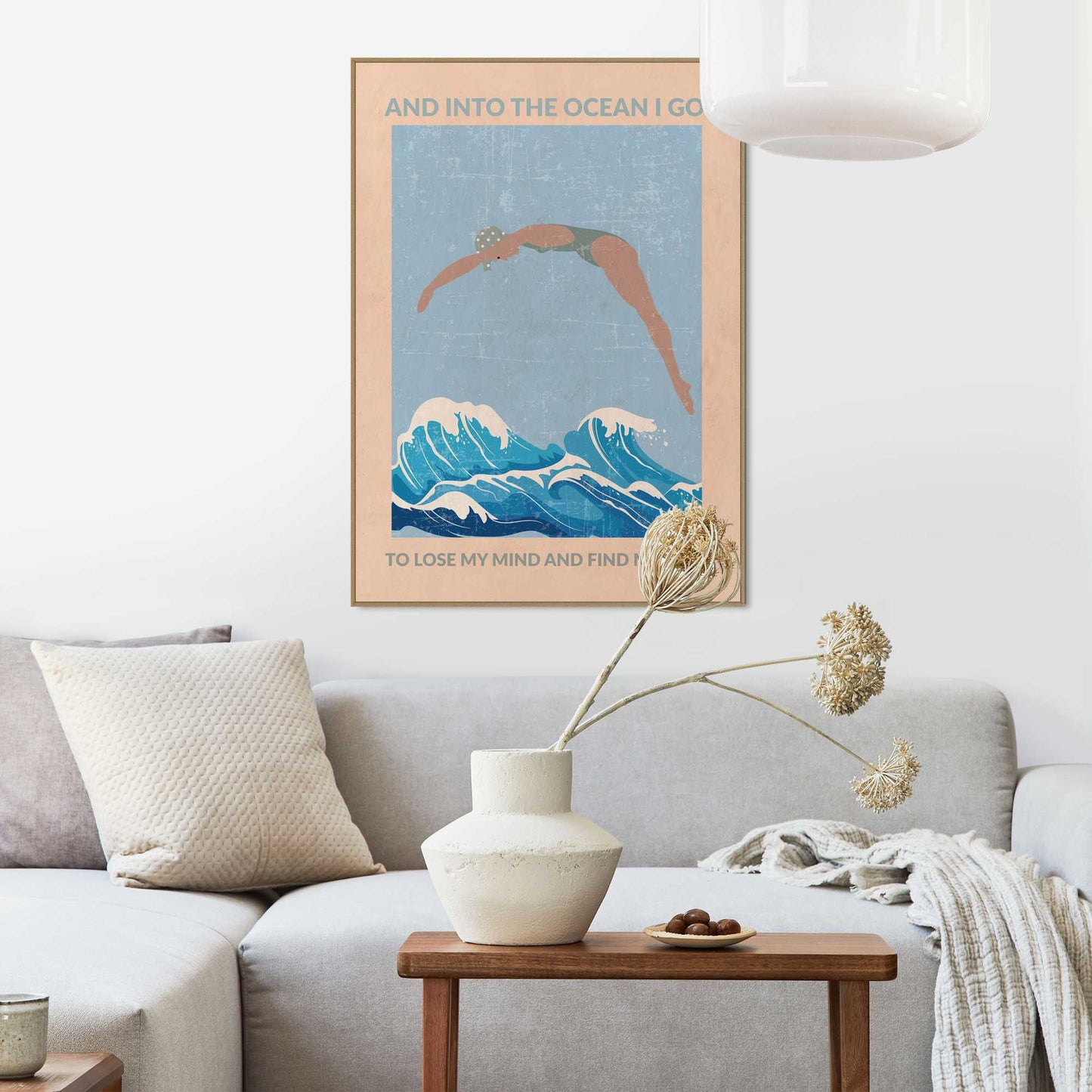 Framed Poster Ocean dive 70x50