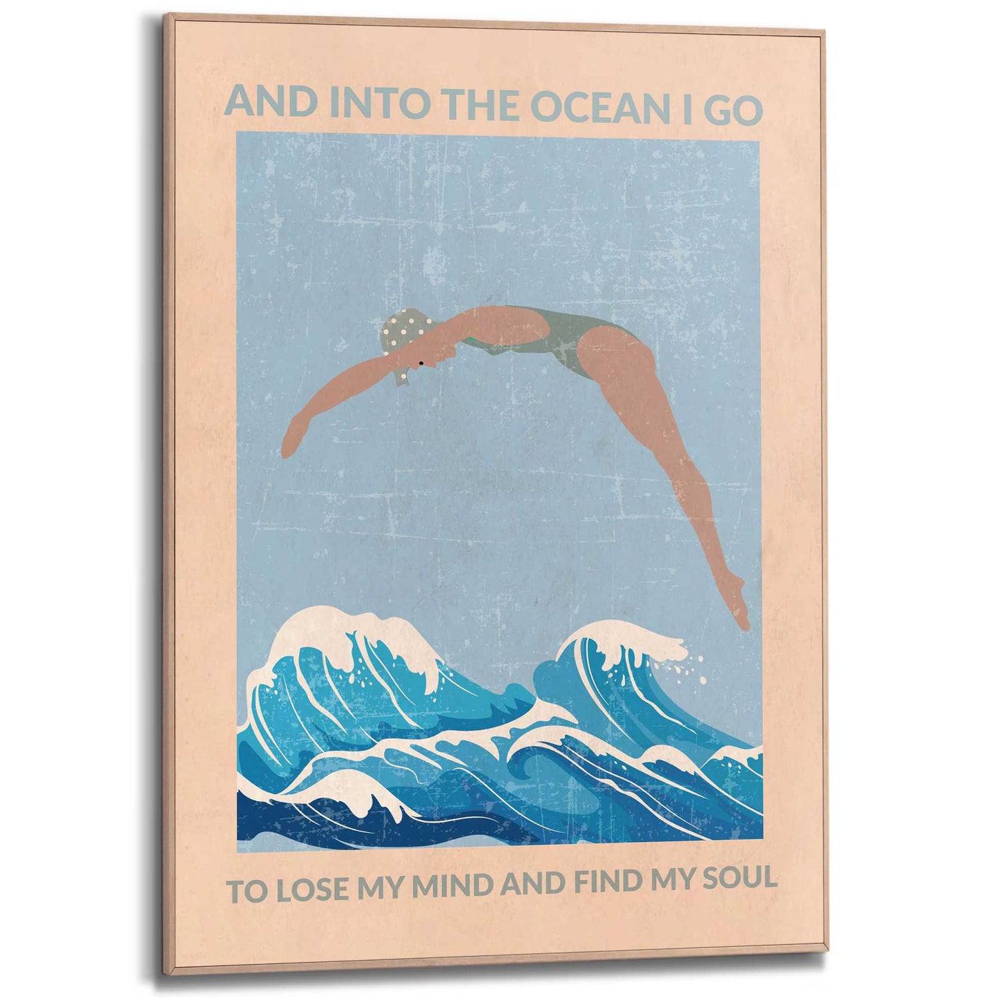 Framed Poster Ocean dive 70x50