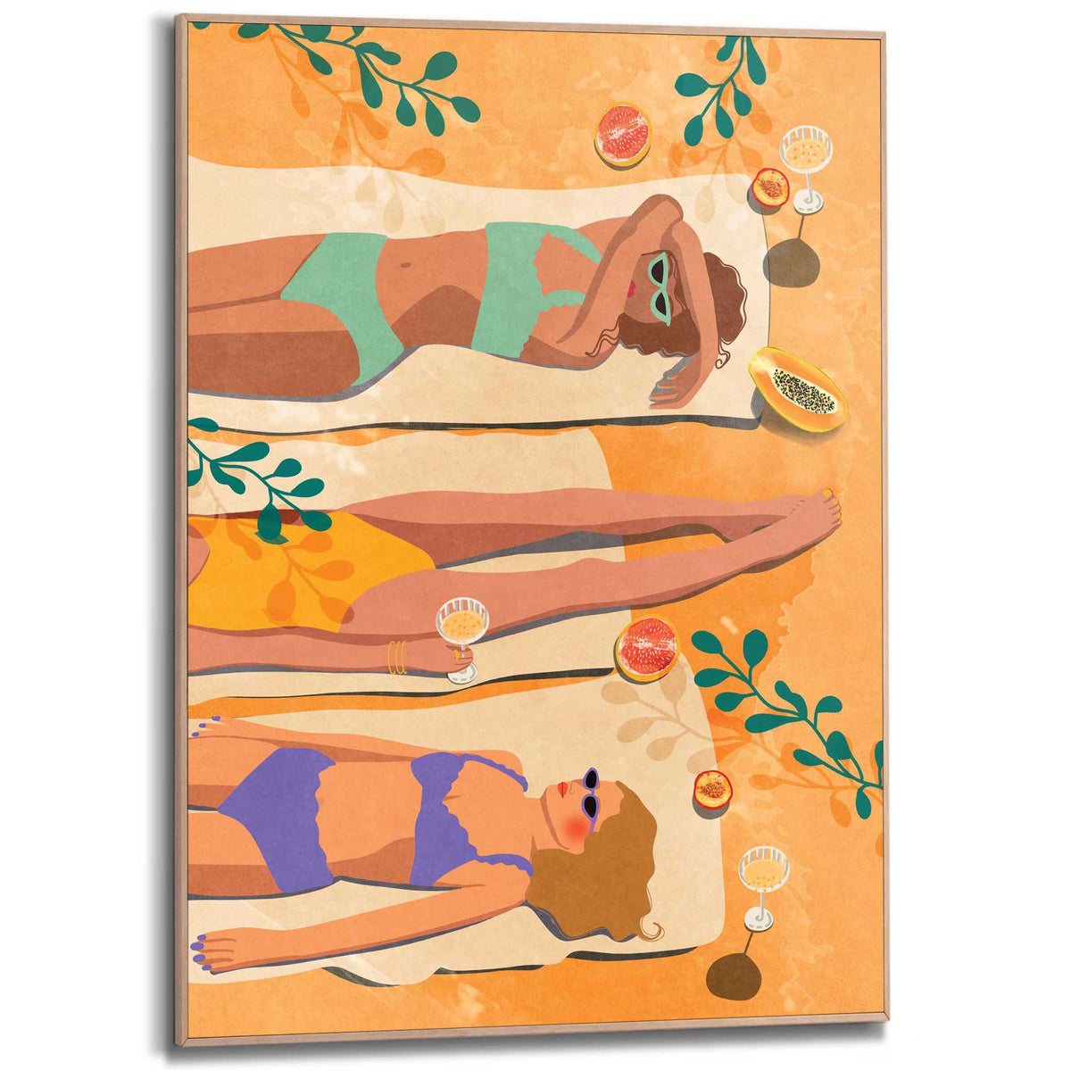 Framed Poster Sun Lovers 70x50