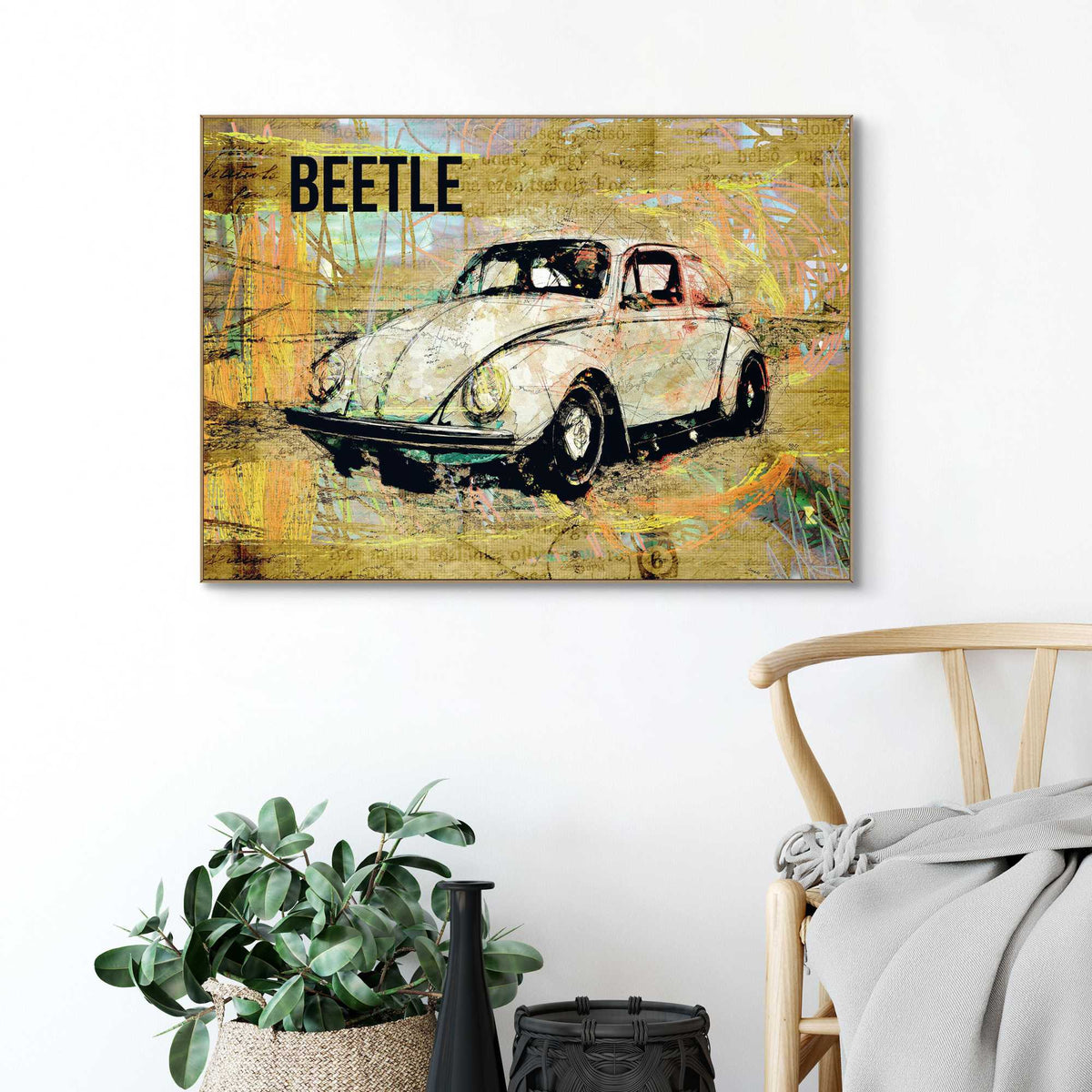 Framed Poster Retro Beetle 50x70