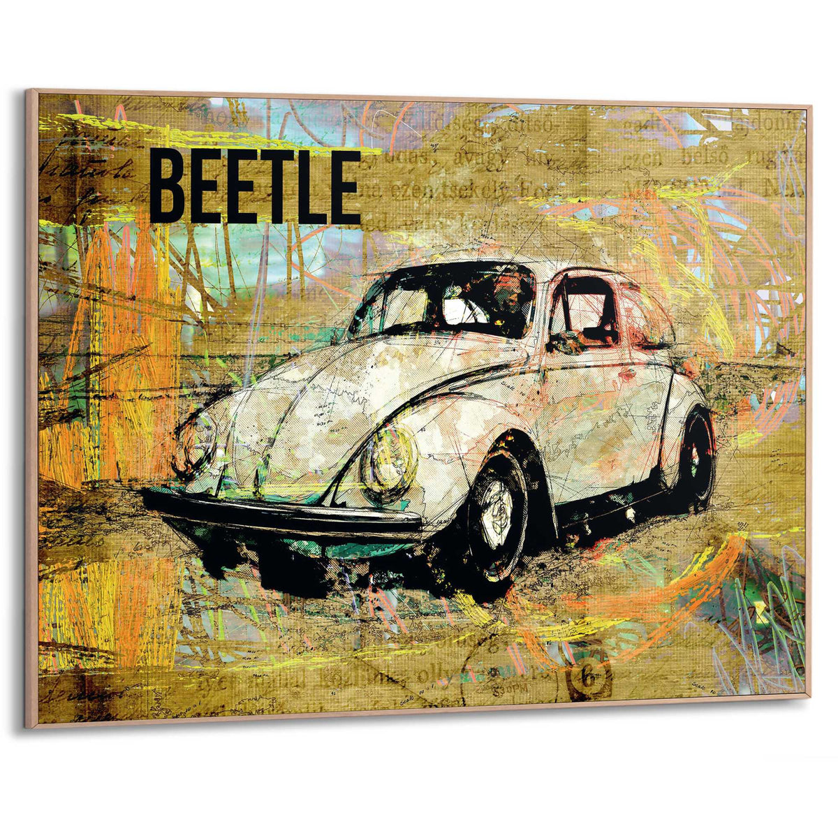 Framed Poster Retro Beetle 50x70