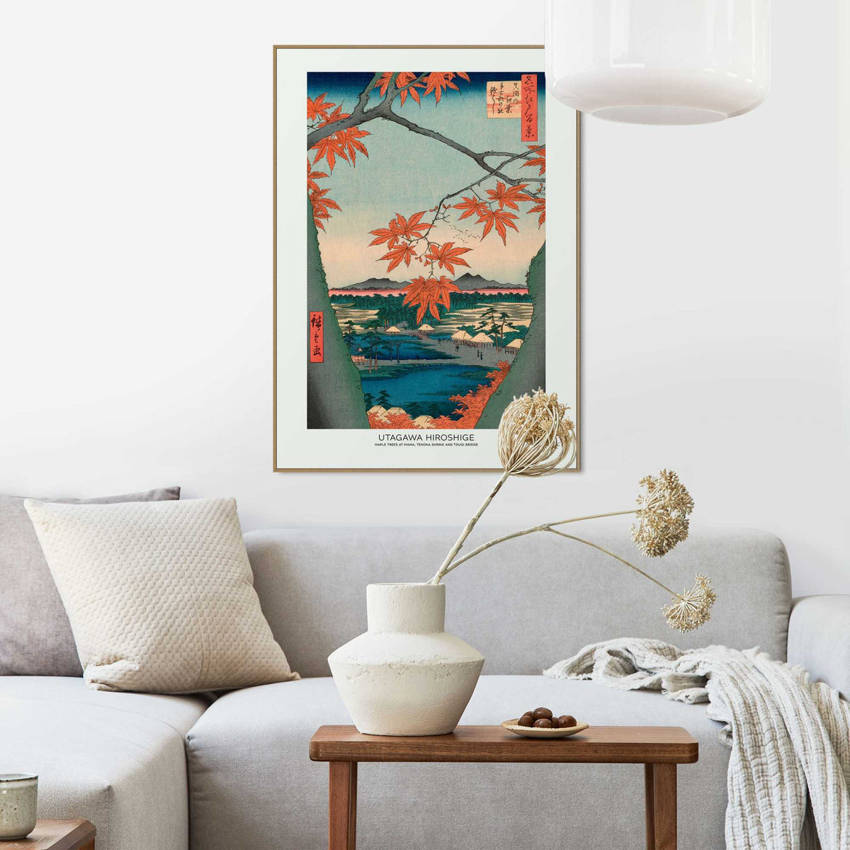 Framed Poster Utagawa Hiroshige - Maple Trees 70x50