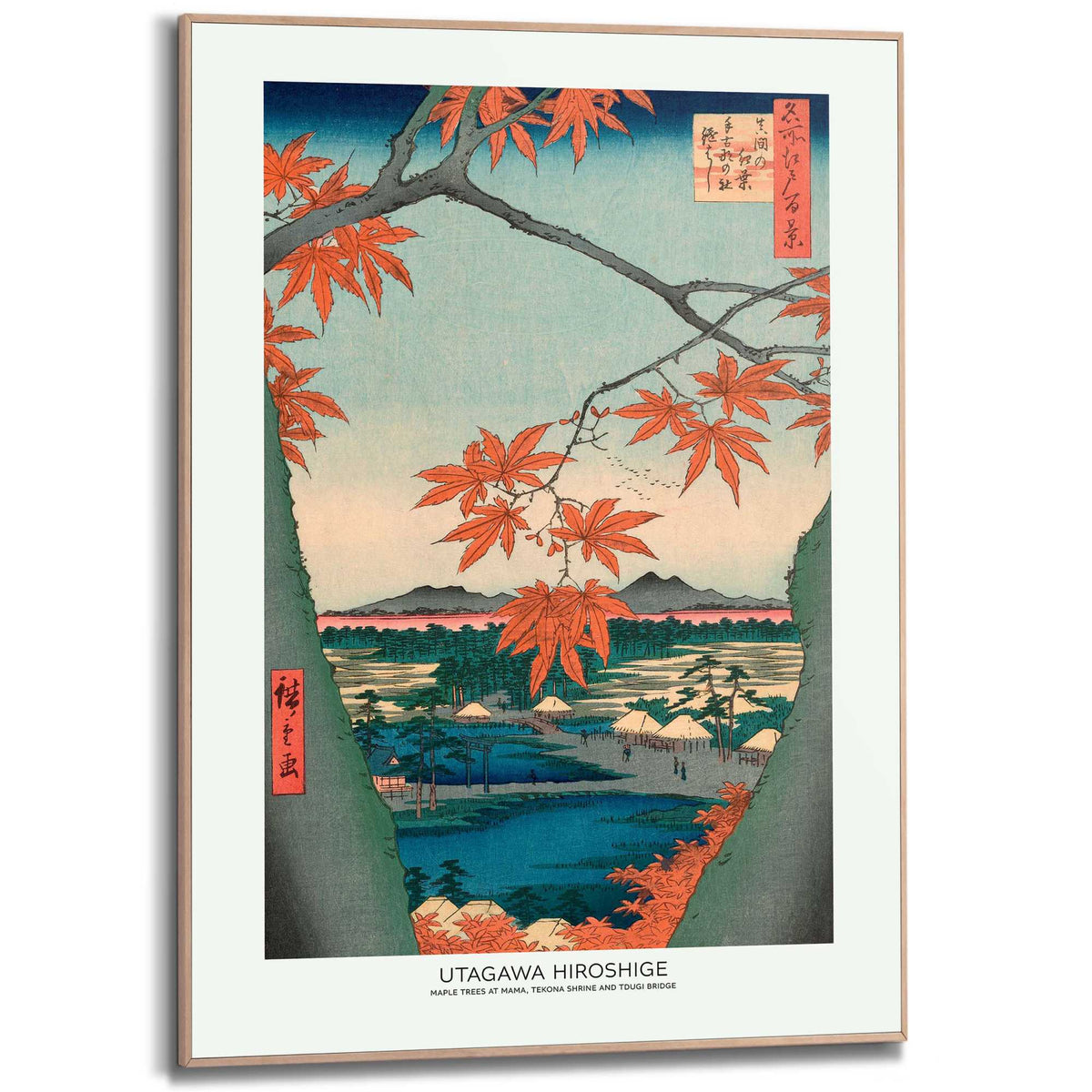 Framed Poster Utagawa Hiroshige - Maple Trees 70x50