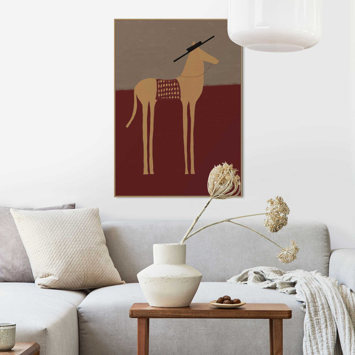 Framed Poster Desert horse 70x50