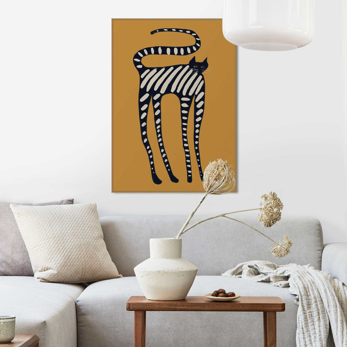Framed Poster Striped Cat 70x50