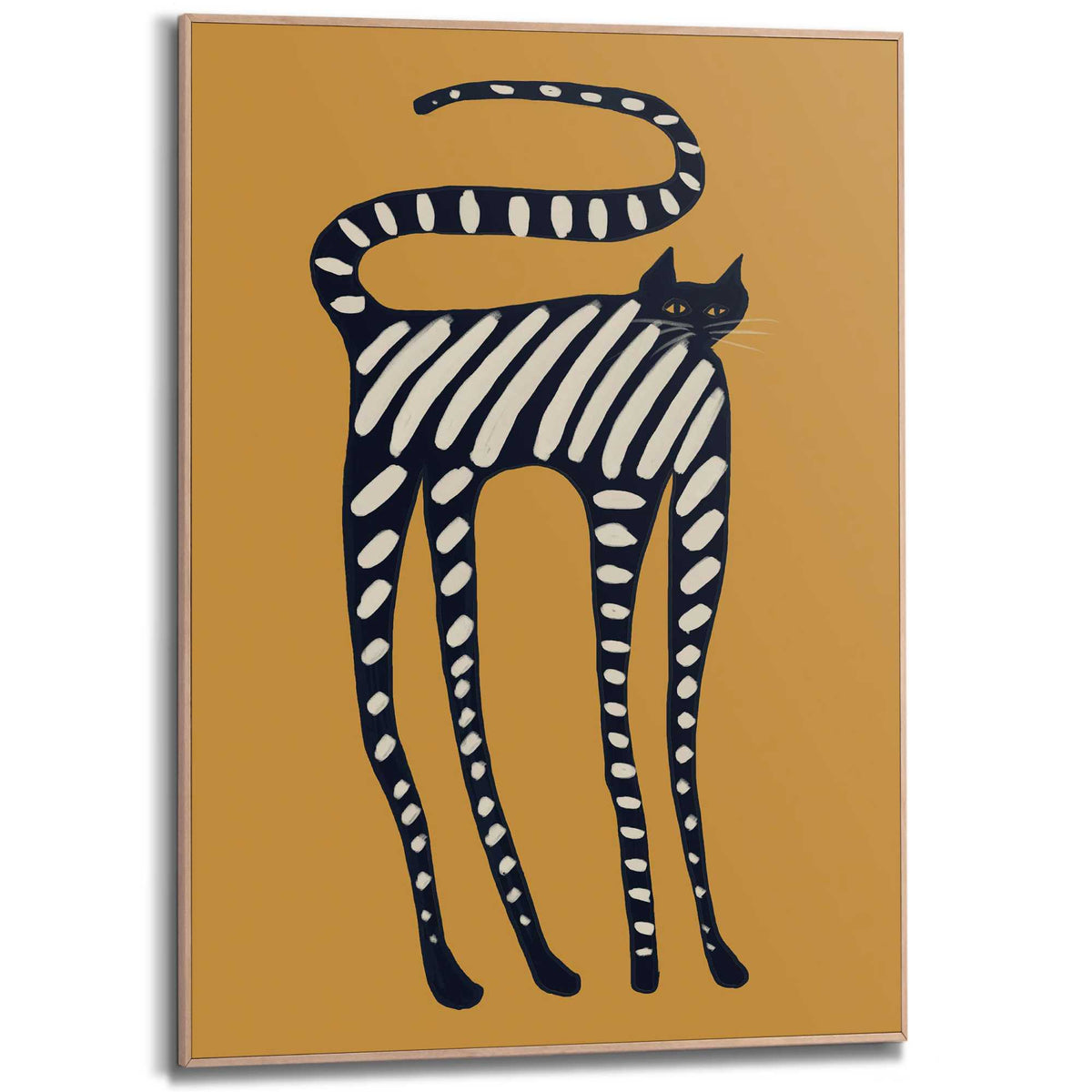 Framed Poster Striped Cat 70x50