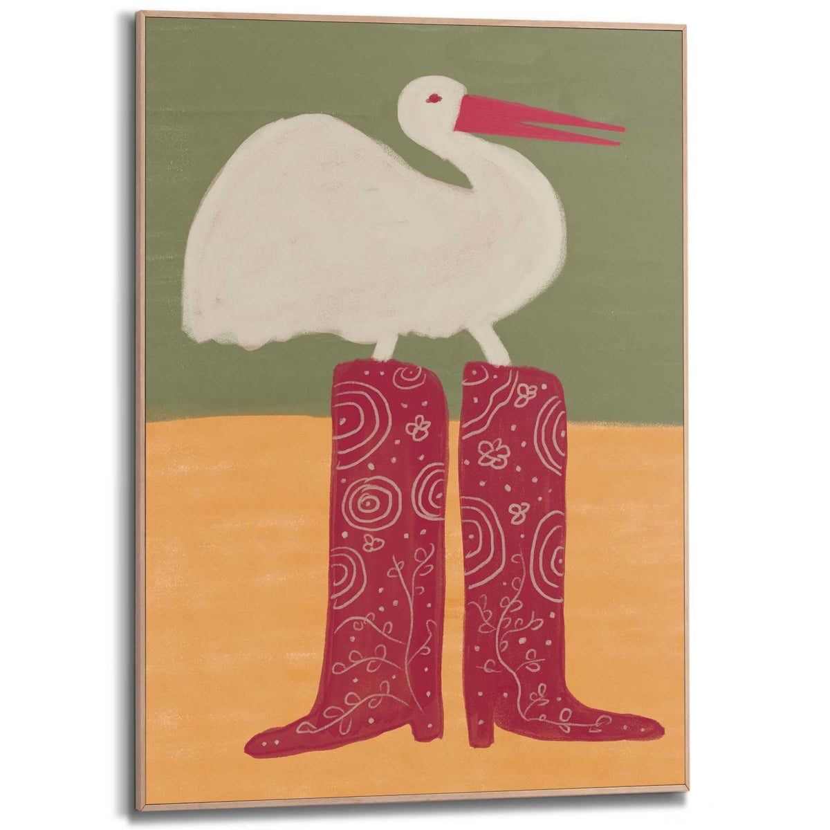 Framed Poster Red Boots 70x50