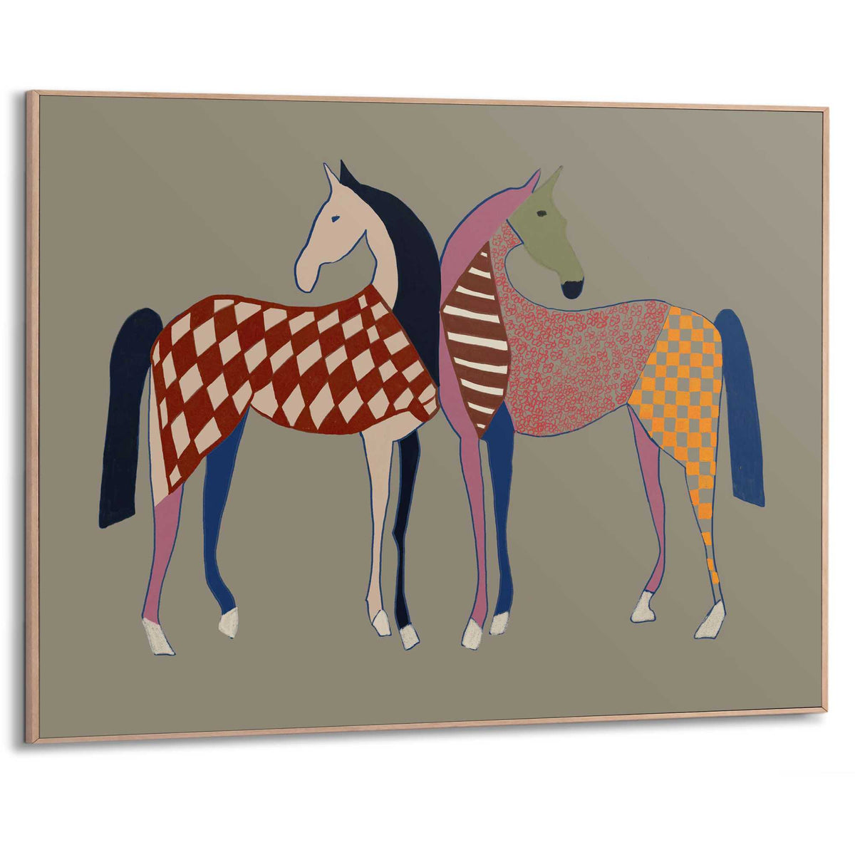 Framed Poster Horse duo 50x70