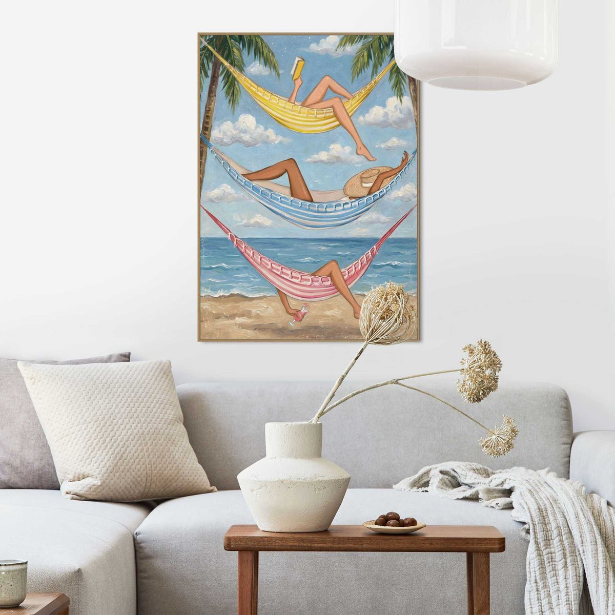 Framed Poster Beach hammock 70x50