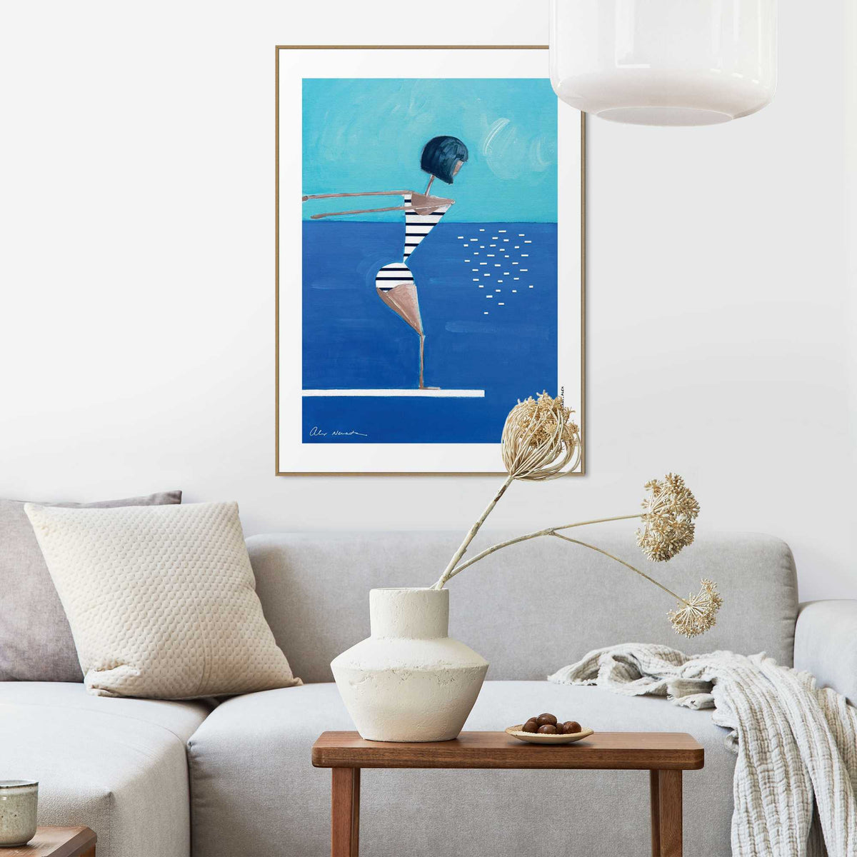 Framed Poster Summer dive 70x50