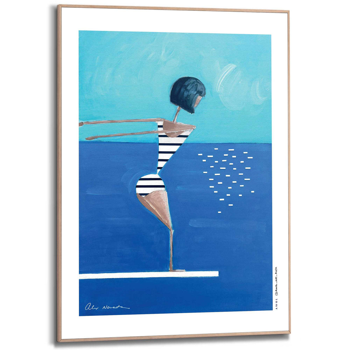 Framed Poster Summer dive 70x50