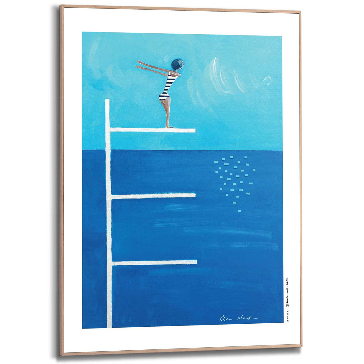 Framed Poster Diving board 70x50