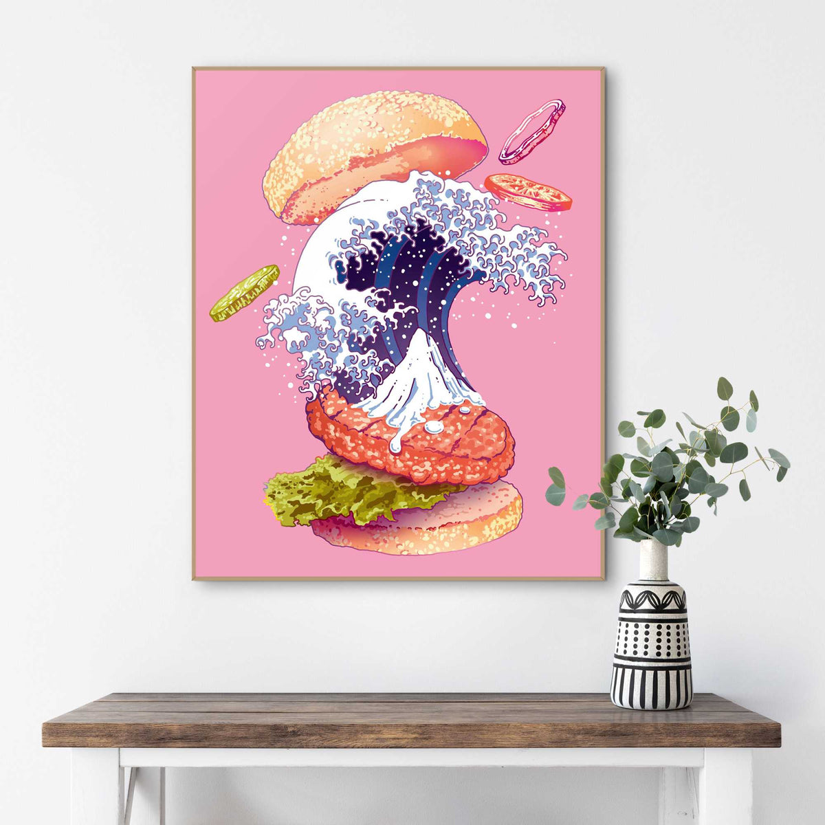 Framed Poster Adam Lawless - Kanagawa Burger 50x40