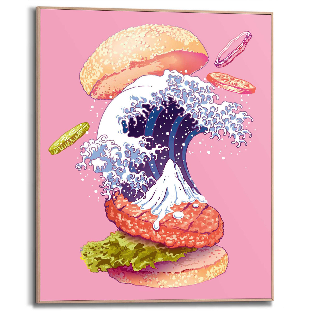 Framed Poster Adam Lawless - Kanagawa Burger 50x40