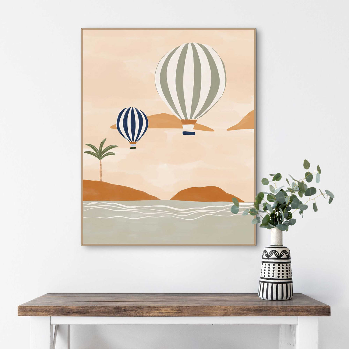 Framed Poster Hot air balloon ride 50x40