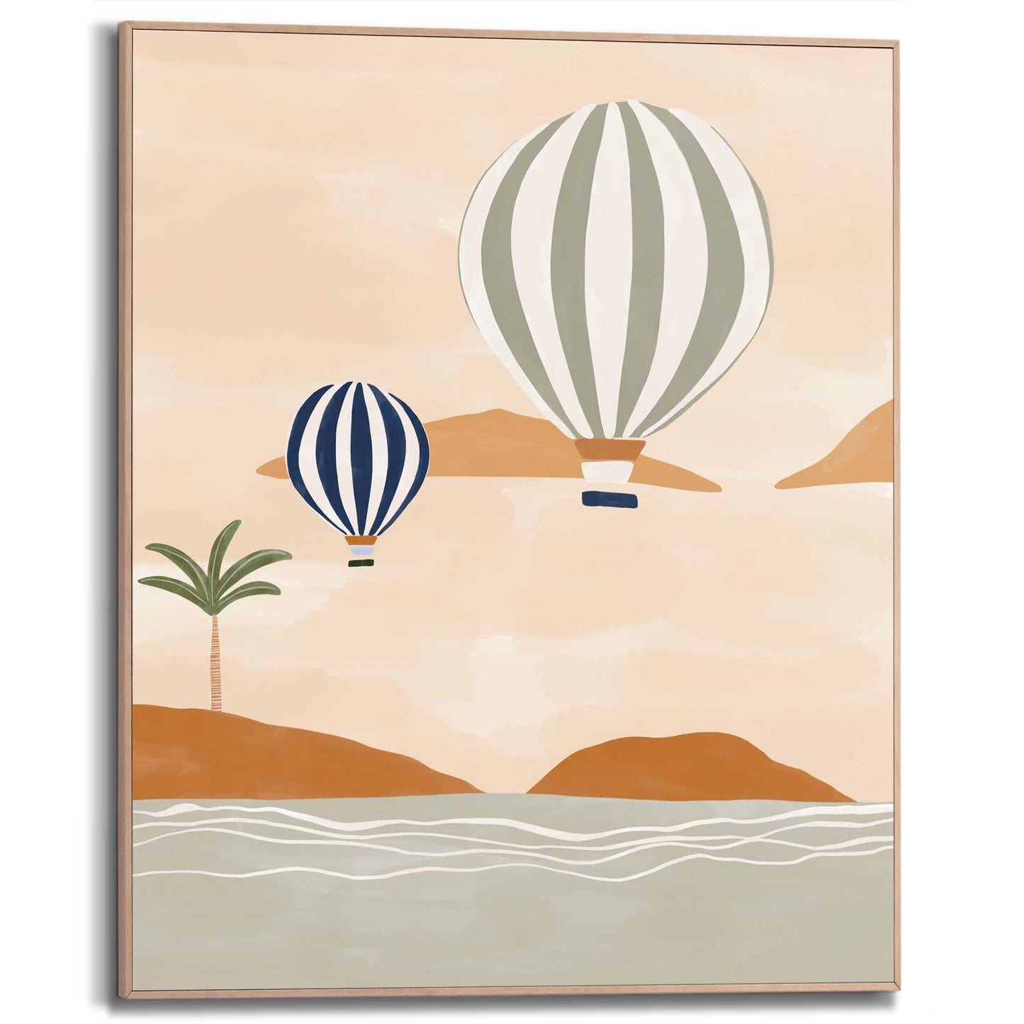 Framed Poster Hot air balloon ride 50x40