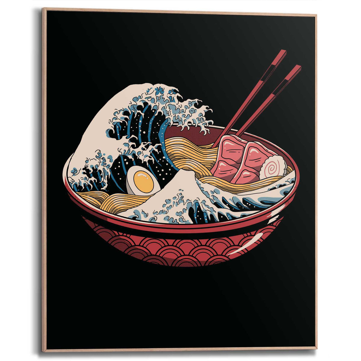Framed Poster Vincent Trinidad - Great Ramen Wave 50x40