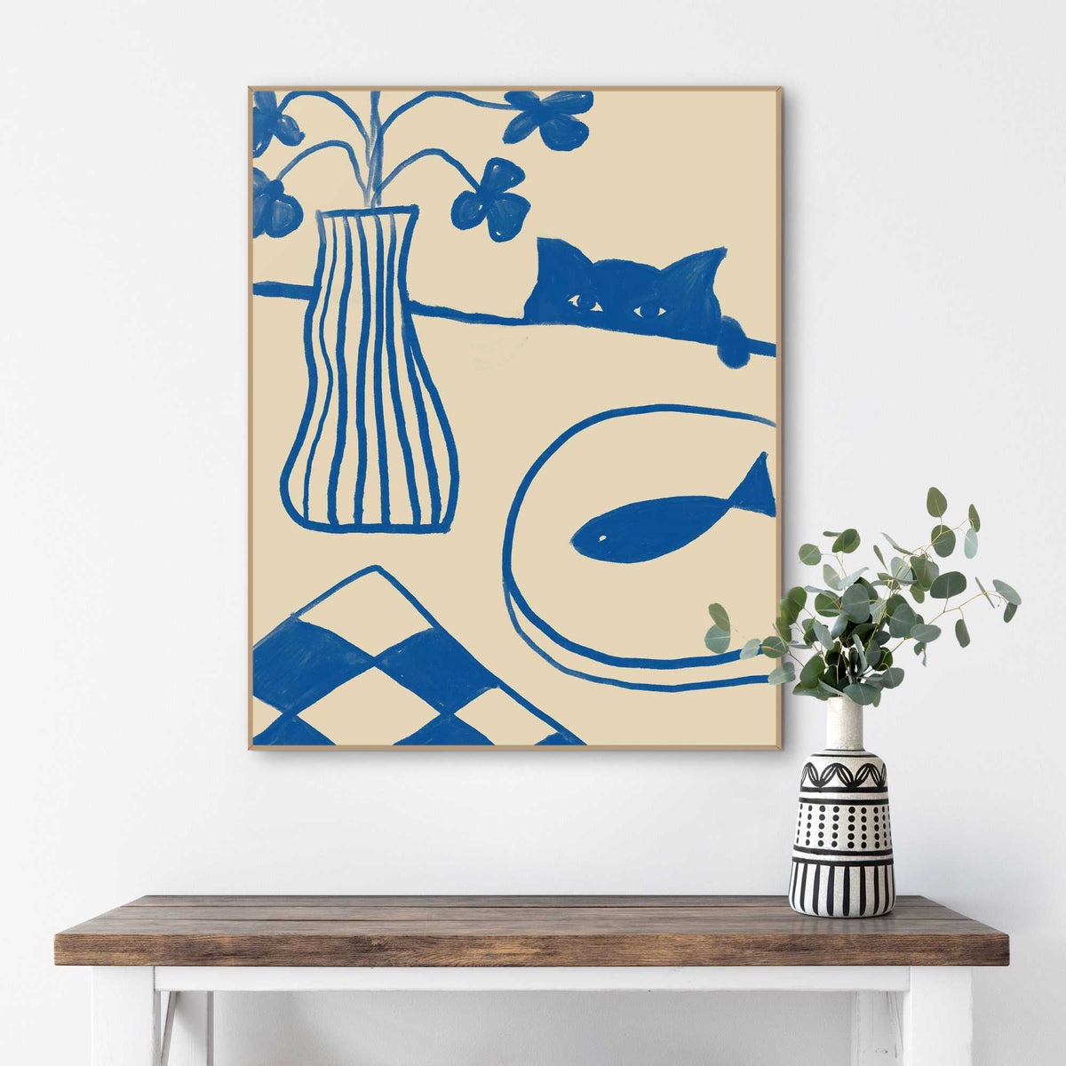 Framed Poster Curious Cat I 50x40