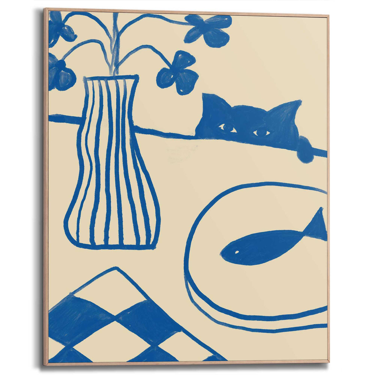 Framed Poster Curious Cat I 50x40
