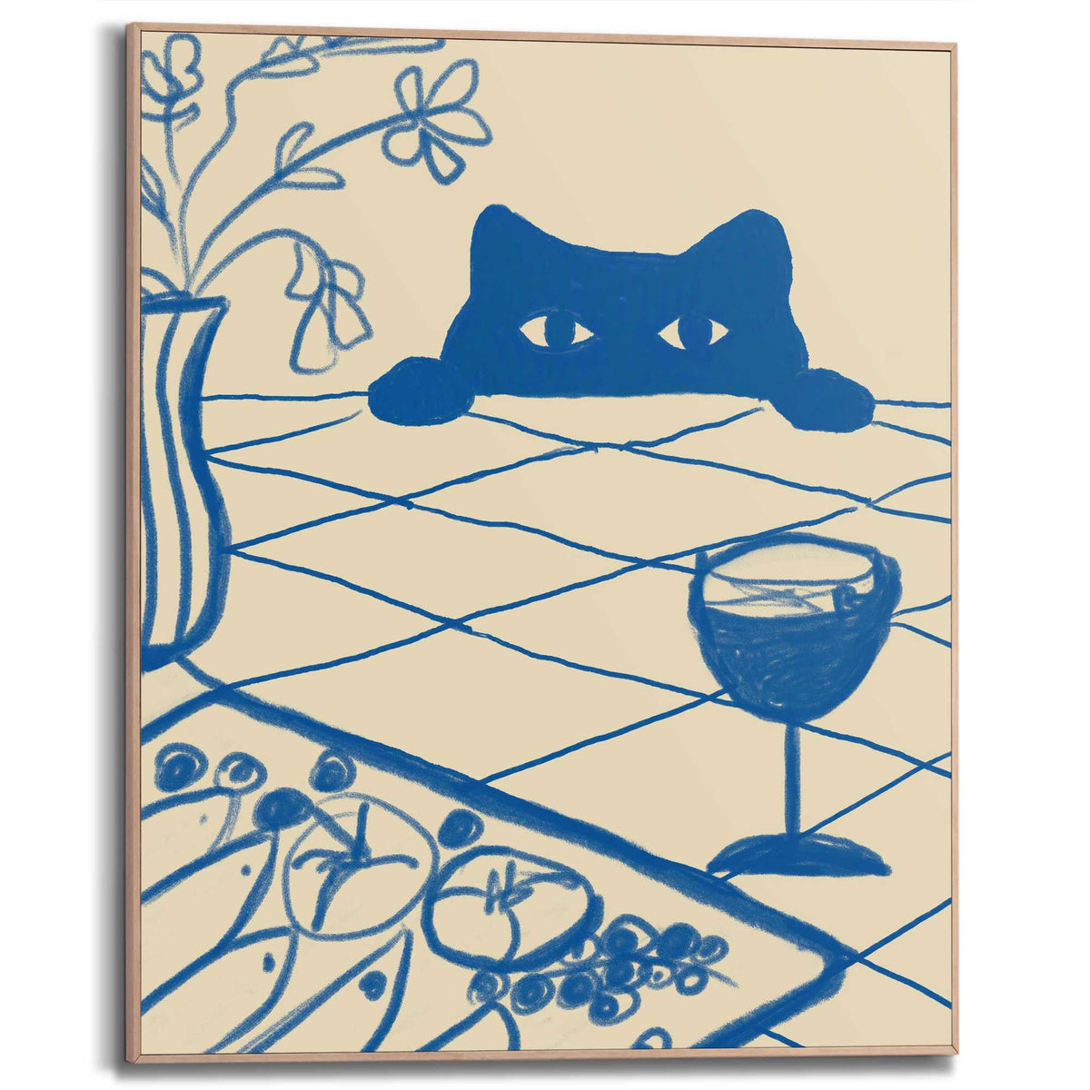 Framed Poster Curious Cat II 50x40