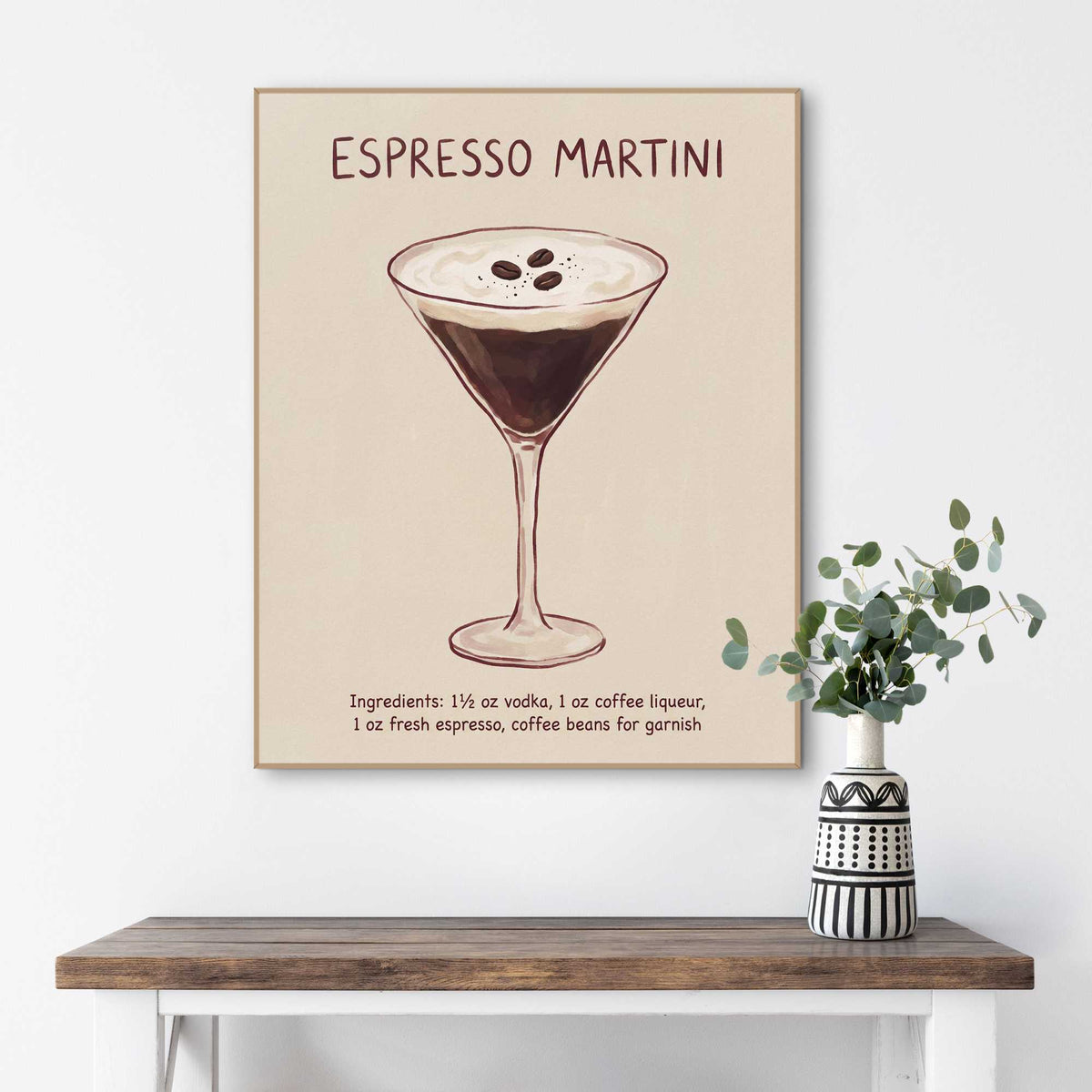 Framed Poster Espresso Martini Recipe 50x40
