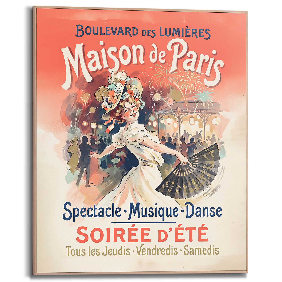 Framed Poster Parisian Evening 50x40