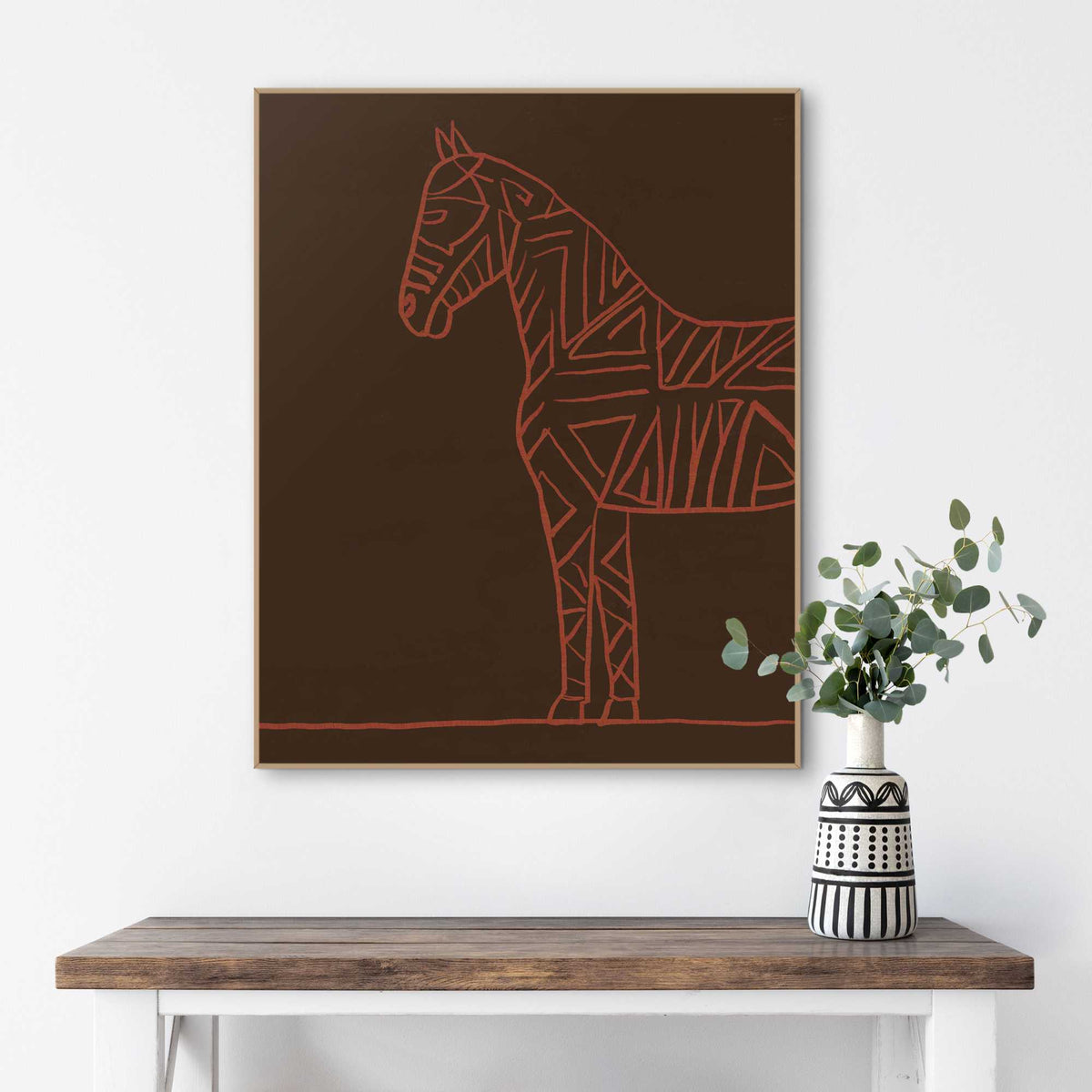 Framed Poster Geometric horse 50x40