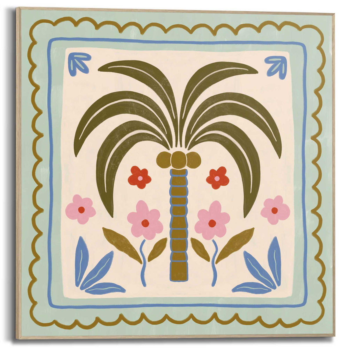 Framed Poster Tropical Palm 50x50