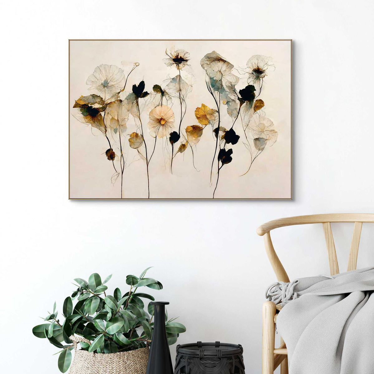 Framed Poster Dried Flowers 50x70