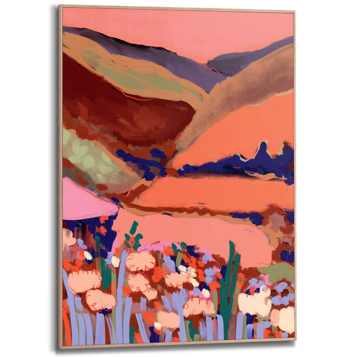 Framed Poster Blooming Valley 70x50