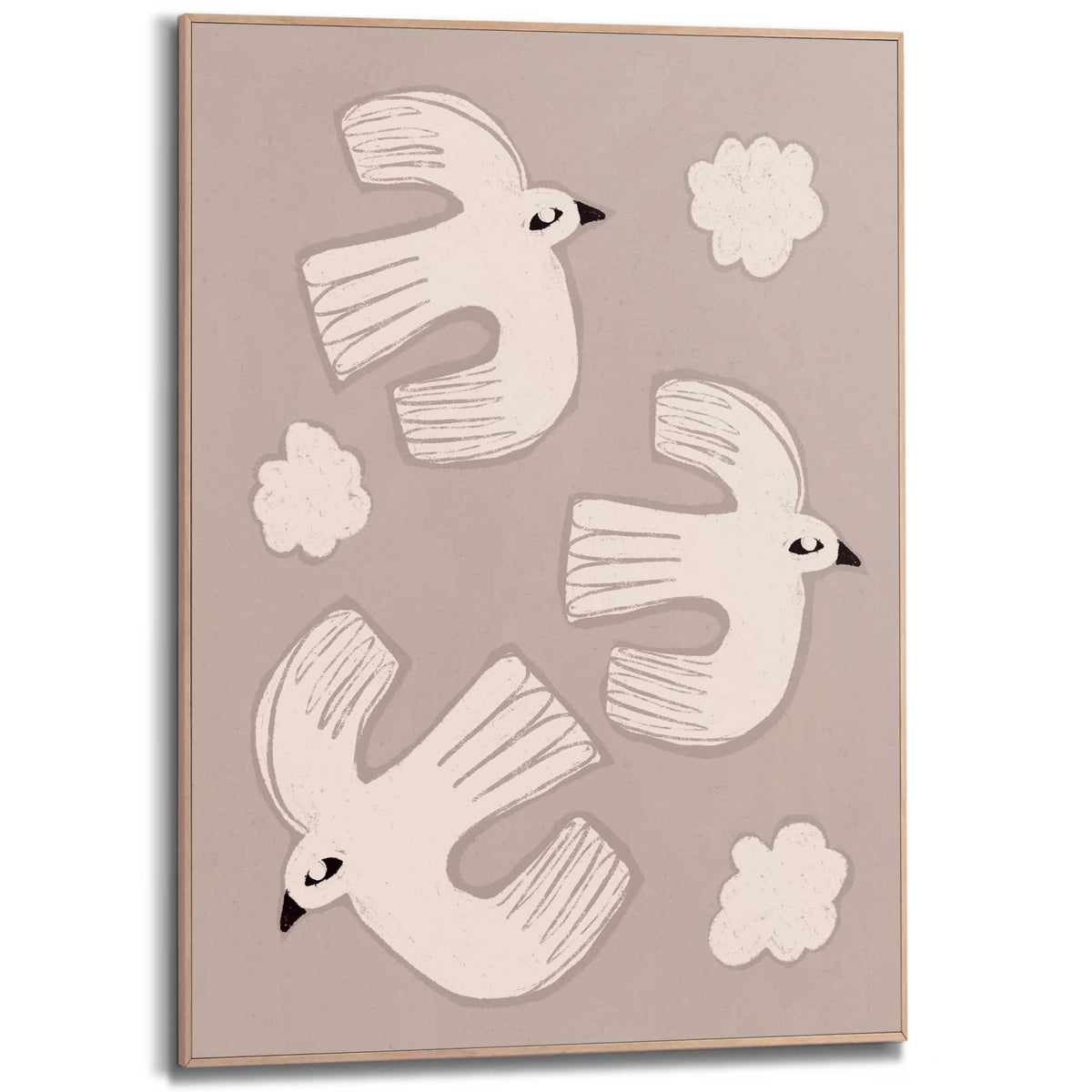 Framed Poster Birds in Flight 70x50