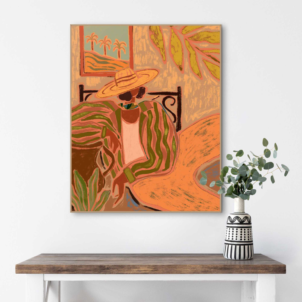 Framed Poster Arty Guava - Lady in Stripe 50x40