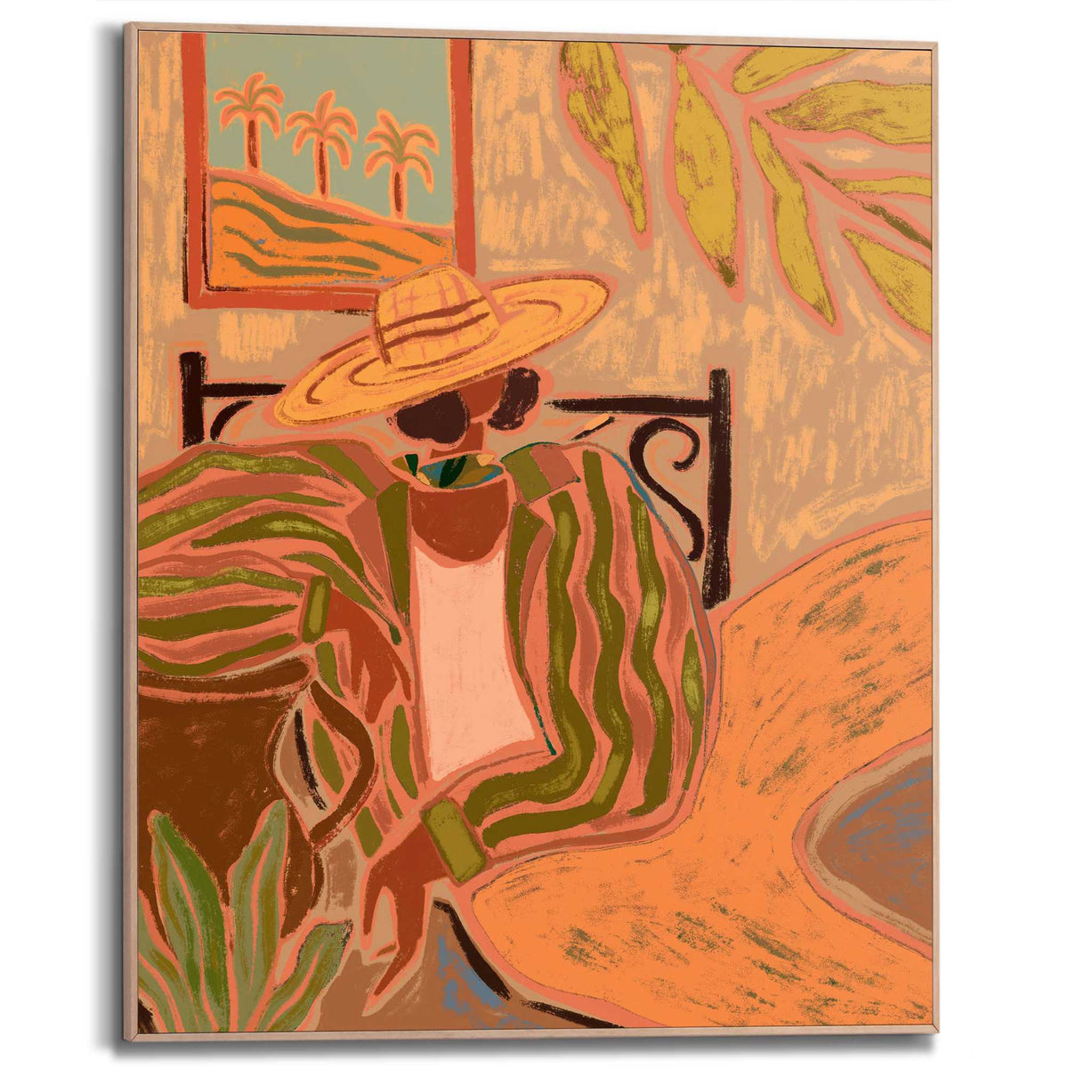 Framed Poster Arty Guava - Lady in Stripe 50x40