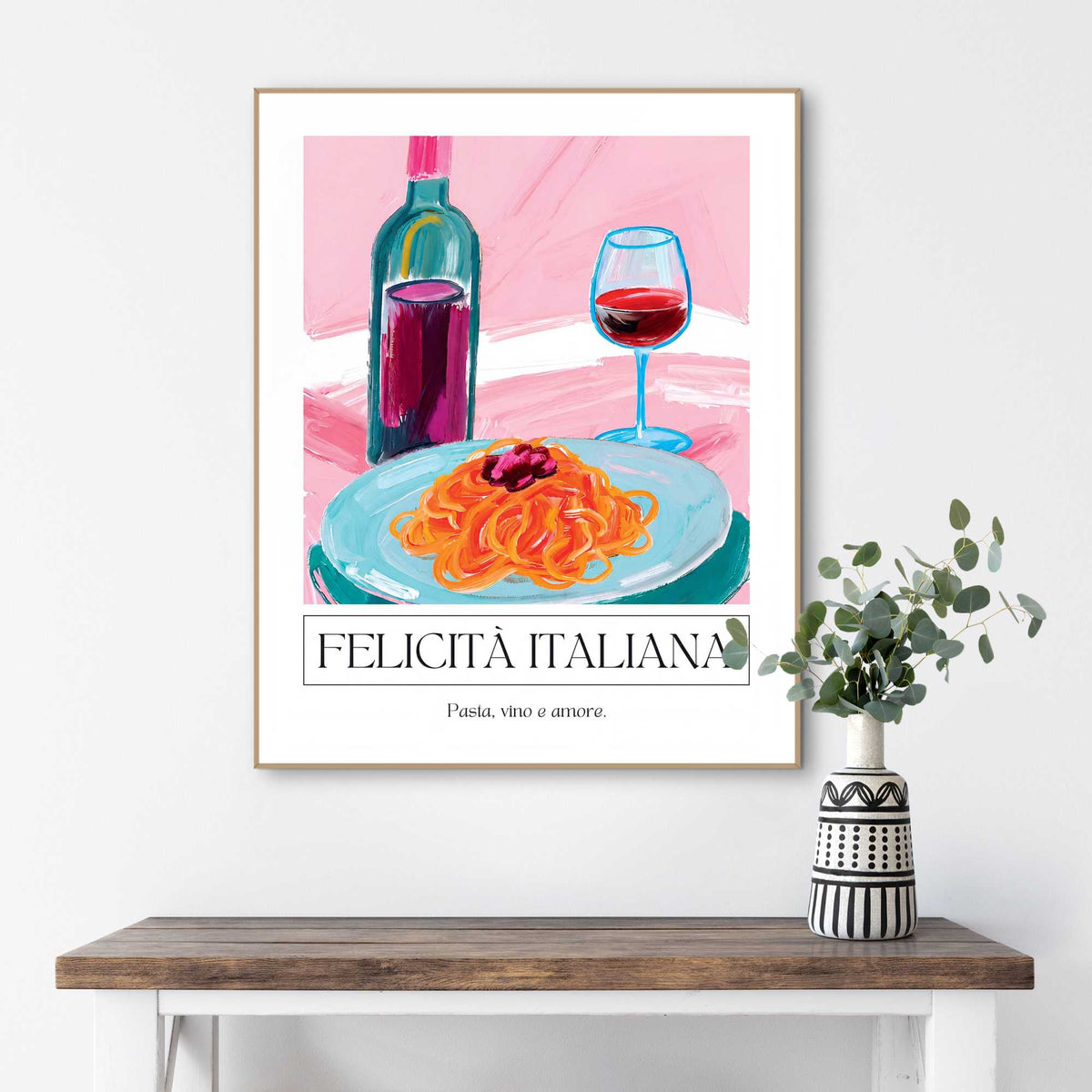 Framed Poster Italian dinner 50x40