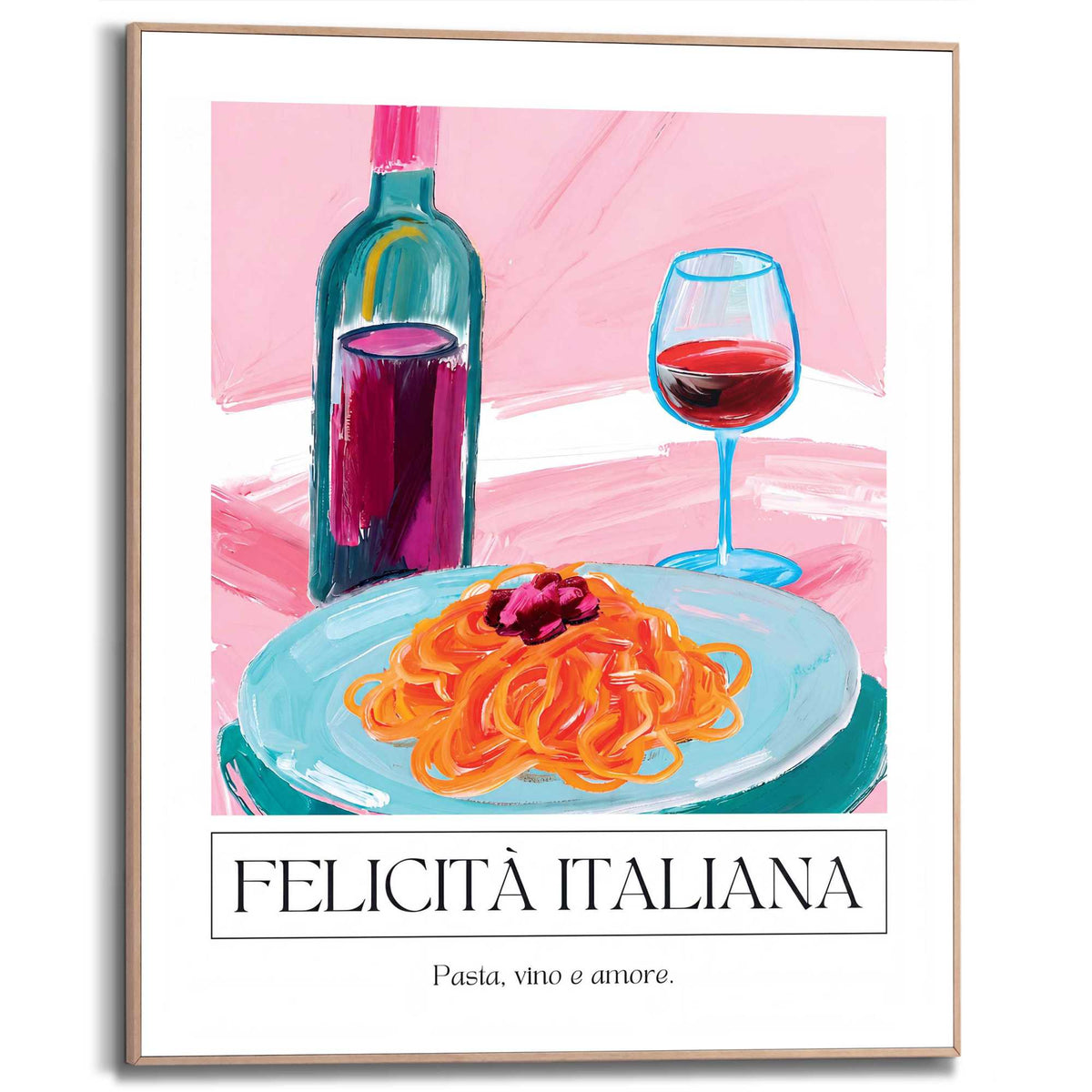 Framed Poster Italian dinner 50x40