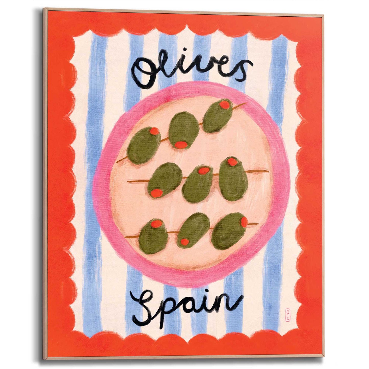 Framed Poster Spanish Olives 50x40