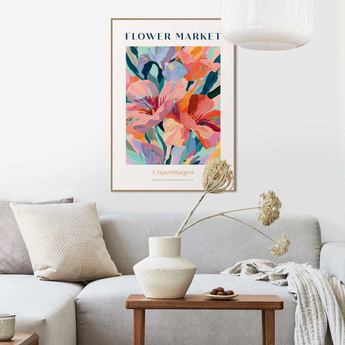 Framed Poster Flower Market - Copenhagen I 70x50
